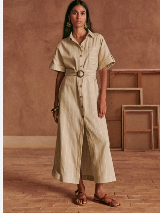 Sezane Dresses & Skirts - Sezane Alani Dress Belted Caftan 36